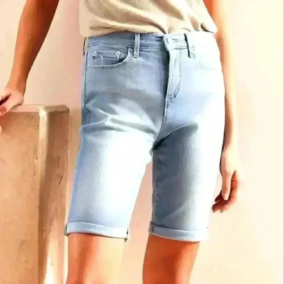 Banana Republic High-Rise Black Wash Denim Shorts - Picture 7 of 11